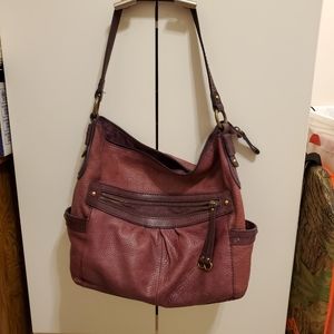 Fossil Deep Purple/Red Large Shoulder Bag.